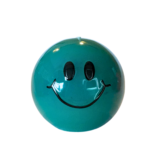 Smiley Kaars – 7,5 cm - Zeegroen