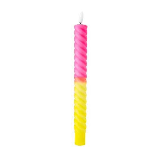 LED Swirl Candle Neon Bloom - 1 piece