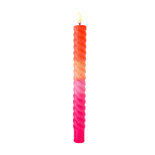 LED Swirl Candle Pink Orange - 1 piece