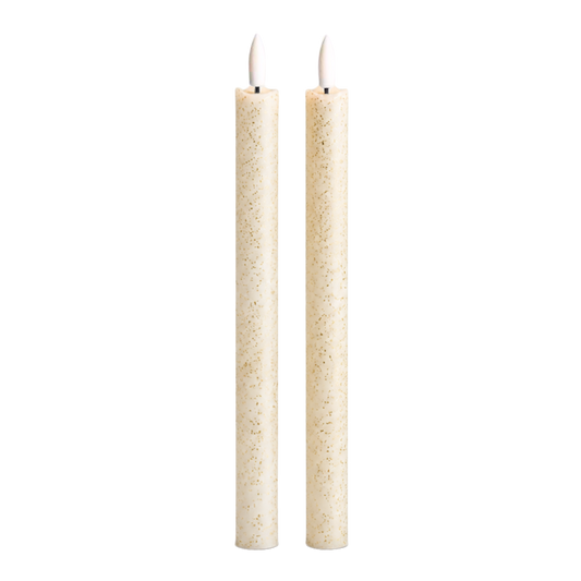 LED Pillar Kaarsen Gouden Sparks RC - Set van 2
