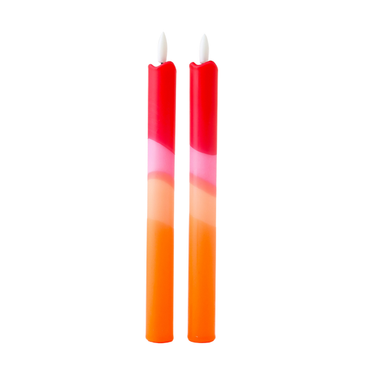 LED Pillar Kaars Red Orange - 1 stuk