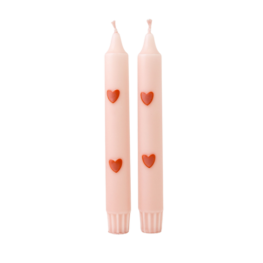 Duo Hearts Sand Dinner Candle - 1 piece