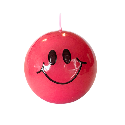 Smiley Kaars – 7,5 cm - Roze
