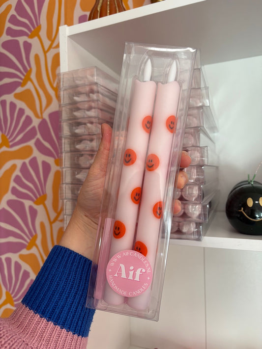 LED Pillar Kaars Orange Smiles - 1 stuks