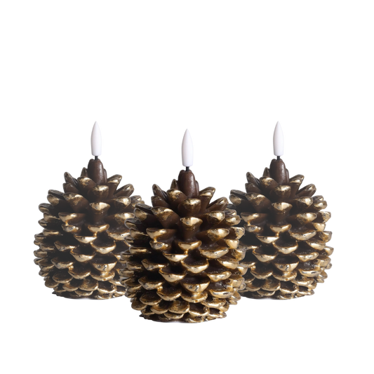 PRE-ORDER LEVERBAAR 30 NOV. LED Kaarsenset PIne - Set of 3 RC