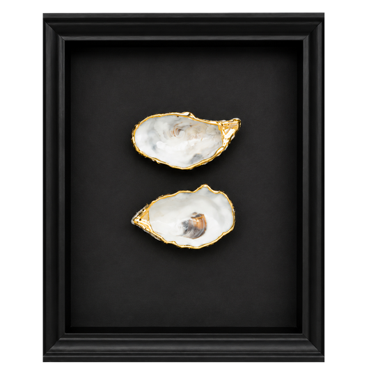 Gouden Oester in Lijst - Zwart
