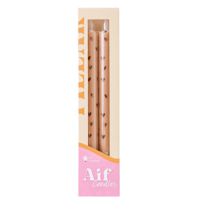 LED-Stumpenkerze Hearts Sand – 2er-Set