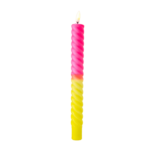 LED Swirl Candle Neon Bloom - 1 piece