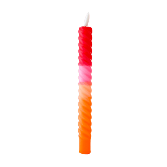 LED Swirl Candle Red Orange - 1 piece