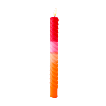 LED Swirl Candle Red Orange - 1 piece