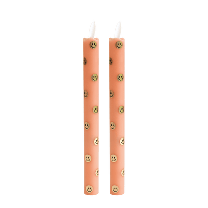LED Pillar Happy Orange RC -  Set van 2
