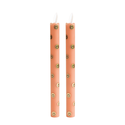 LED Pillar Happy Orange RC - Set of 2