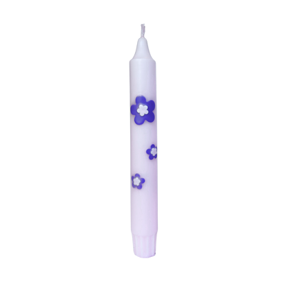 Retro Flower Lilac Dinner Candle - 1 piece