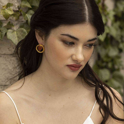Nella Earrings Orange Carnelian