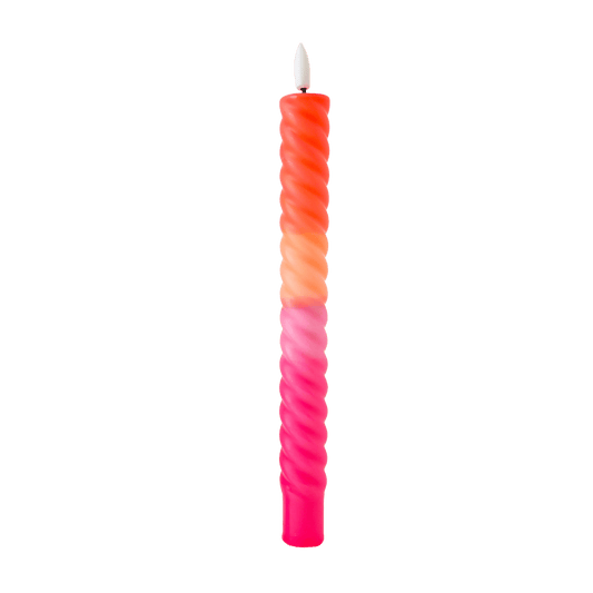 LED Swirl Candle Pink Orange - 1 piece