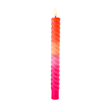 LED Swirl Candle Pink Orange - 1 piece