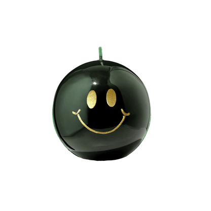 Smiley Kaars – 7,5 cm - Goud & Groen