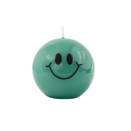 Smiley Kaars – 7,5 cm - Zeegroen