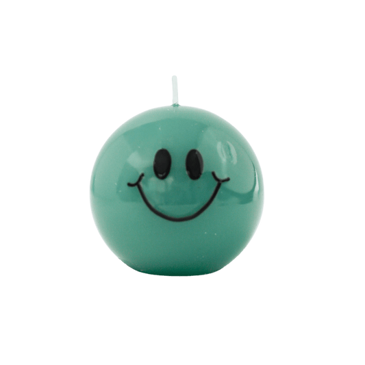 Smiley Kaars – 7,5 cm - Zeegroen