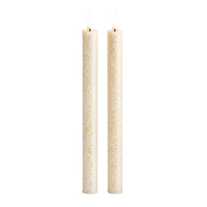 LED Pillar Kaarsen Gouden Sparks RC - Set van 2