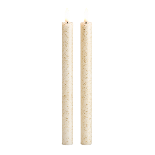 LED Pillar Kaarsen Gouden Sparks RC - Set van 2