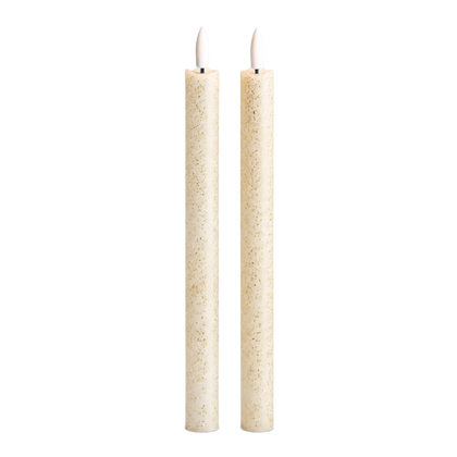 LED Pillar Kaarsen Gouden Sparks RC - Set van 2