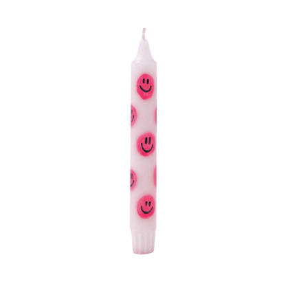 Dinner Candle Smiley Pink - 1 piece