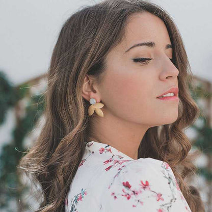 Red Linen Earrings