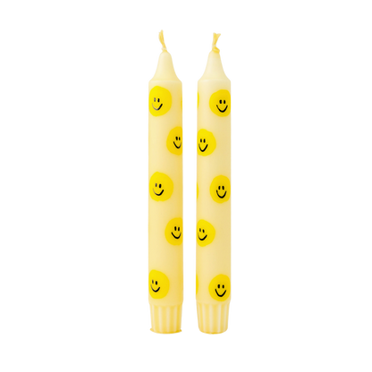 Dinner Candle Smiley Yellow - 1 piece