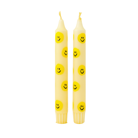 Dinner Candle Smiley Yellow - 1 piece
