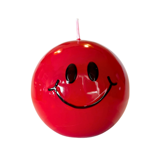 Smiley Kaars – 7,5 cm - Rood
