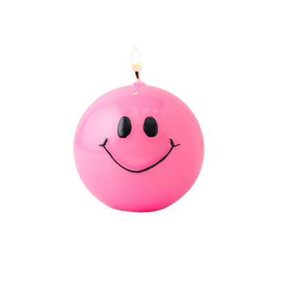 Smiley Candle Pink