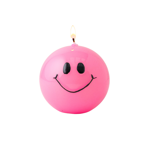 Smiley Candle Pink