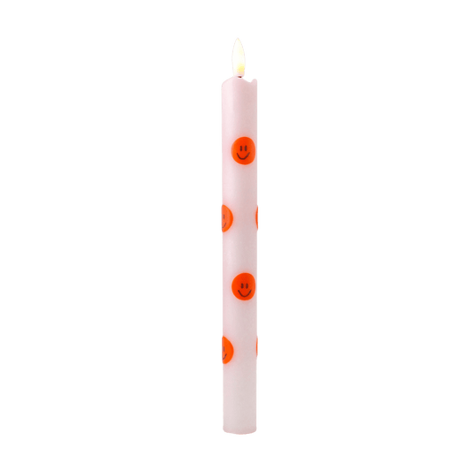LED Pillar Candle Orange Smiles - 1 piece