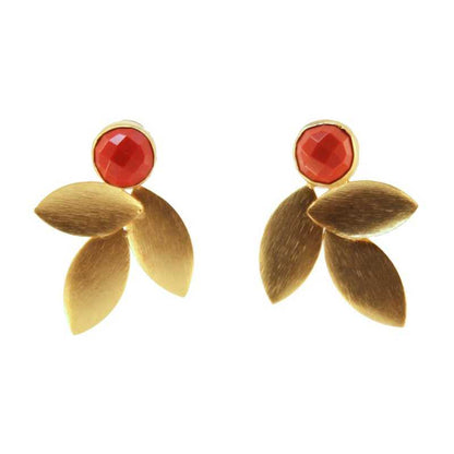 Red Linen Earrings