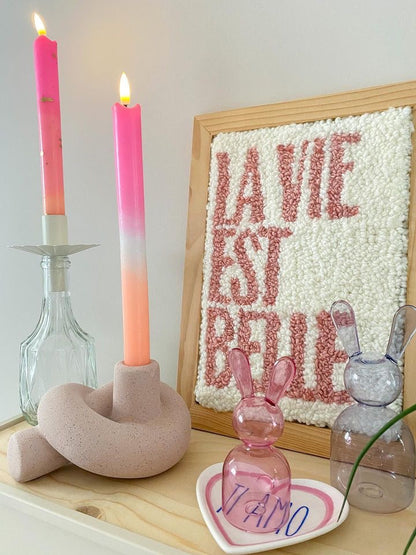 LED Pillar Candle Pink Orange - 1 piece