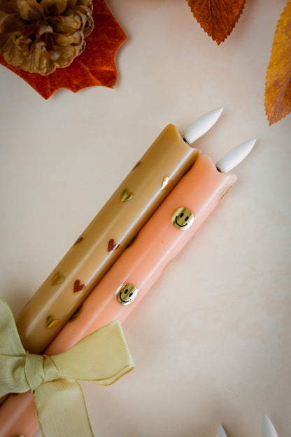 LED Pillar Happy Orange RC - Set of 2