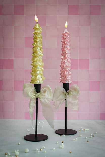 LED X-Mas Tree Candle Gold RC - 2er Set (Edition 2025)