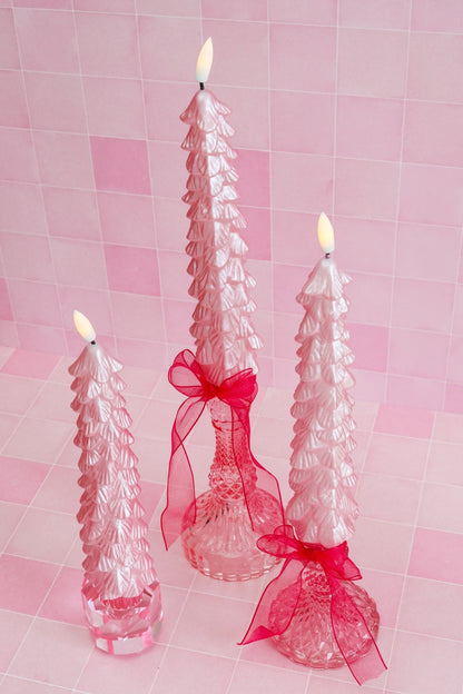 LED Weihnachtsbaumkerze Rosa RC - 2er-Set (Edition 2025)