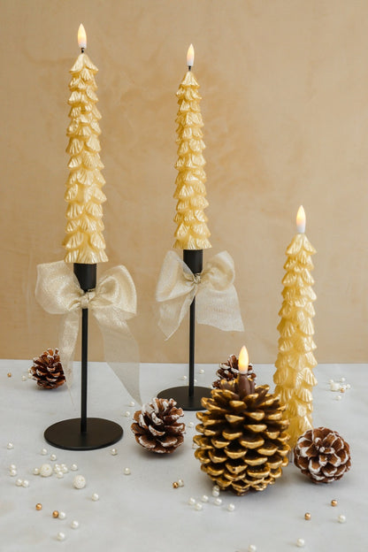 LED X-Mas Tree Candle Gold RC - 2er Set (Edition 2025)