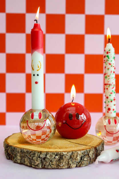 Candlestick Happy Hot Pink