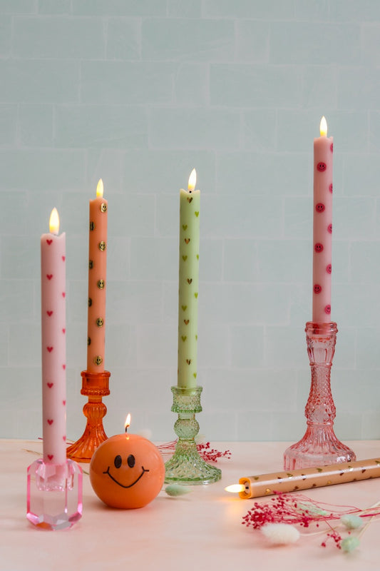 Smiley Kaars – 7,5 cm - Oranje