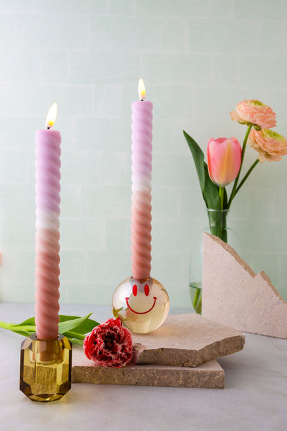 LED Swirl Candle Lilac Sand - 1 piece