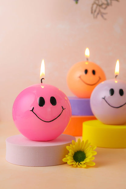 Smiley Candle Hot Orange