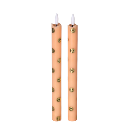 LED Pillar Happy Orange RC - Set of 2