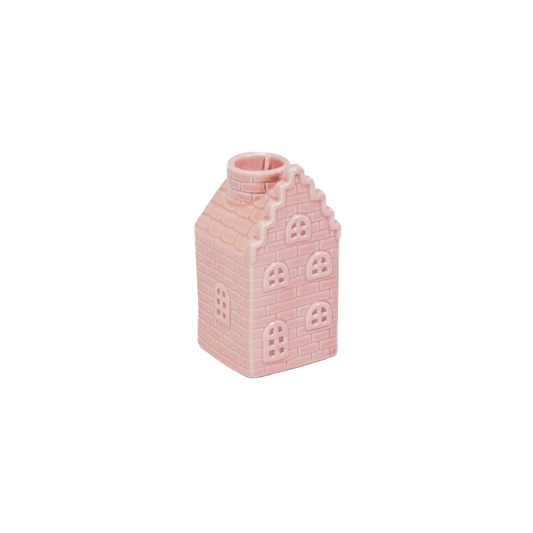 HV Kaarsenhouder - Huis - Keramiek - Roze