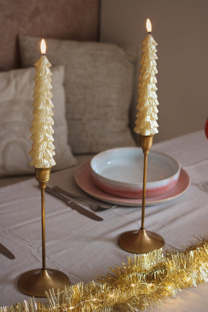 LED X-Mas Tree Candle Gold RC - 2er Set (Edition 2025)