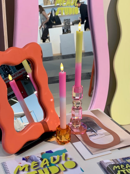 LED Pillar Candle Pink Orange - 1 piece