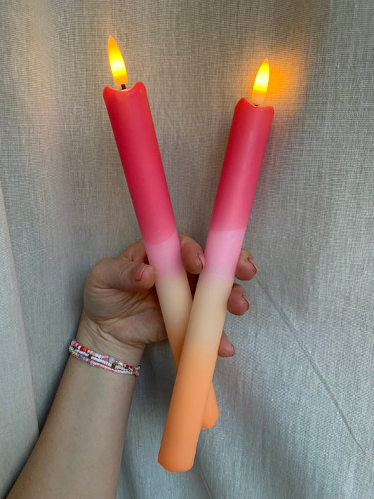 LED Pillar Kaars Red Orange - 1 stuks