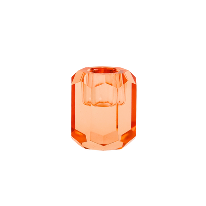 Candle Holder Crystal Orange